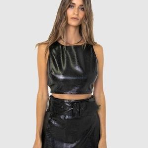 BY DLYN. Stevie Leather Top + Skirt Full Set